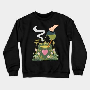 I put a love spell on you witchcraft green aesthetic love potion magic Crewneck Sweatshirt